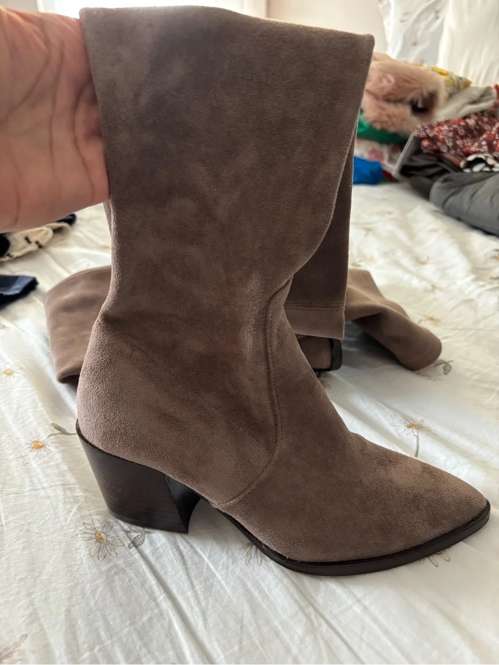 Thursday Boot Company Over-the-Knee Suede Boots in Taupe